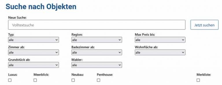 Suche nach Immobilien